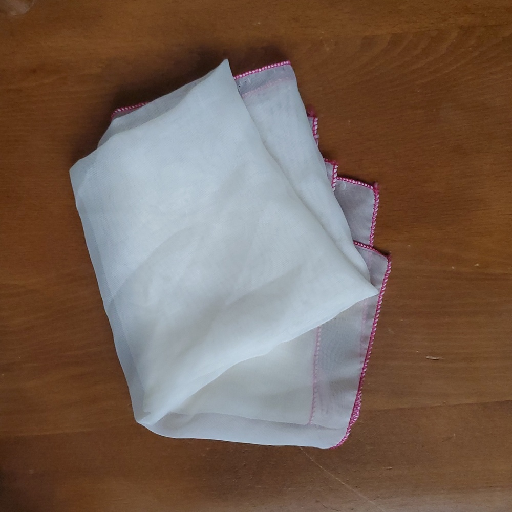 Scarf Polyester Korea White Cream Fuscia Red See Measurments